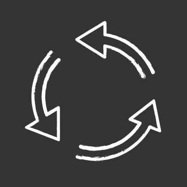 Klima döndürme dairesel ok tebeşir simgesi. 