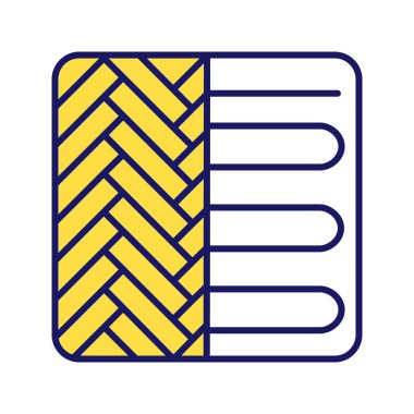 Döşeme altı kablo yerden ısıtma sistemi renk simgesi. 