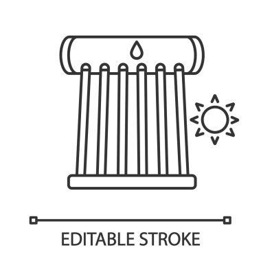 Endüstriyel güneş enerjili su ısıtıcı doğrusal simgesi. 