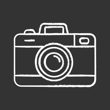 Fotoğraf Kamera siyah tebeşir simgesi.