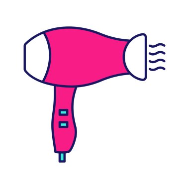 Saç kurutma makinesi pembe renk simgesi. 