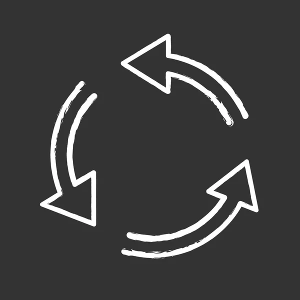 Air Conditionné Rotation Flèche Circulaire Craie Icône — Image vectorielle