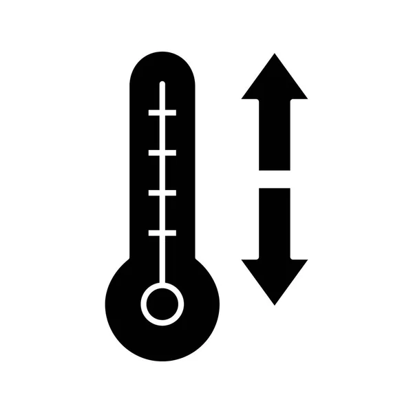 Termometer Med Ner Och Upp Pilar Glyph Ikonen — Stock vektor