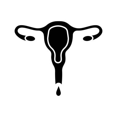 Menstrüel kanama siluet simge simge. 