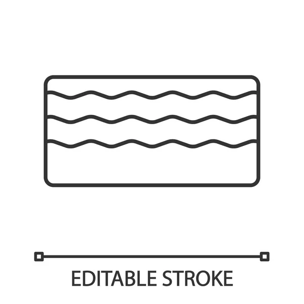 Ikona Liniowej Falisty Wzór Materac Pianki Memory — Wektor stockowy