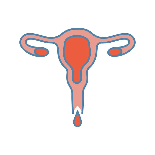 Menstrual Sangrado Icono Color Rojo — Archivo Imágenes Vectoriales