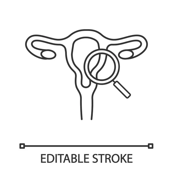 Examen Ginecológico Del Sistema Reproductivo Femenino Icono Lineal — Archivo Imágenes Vectoriales