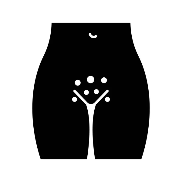 Gynecological Infectious Female Genital Rash Glyph Icon — Stock Vector