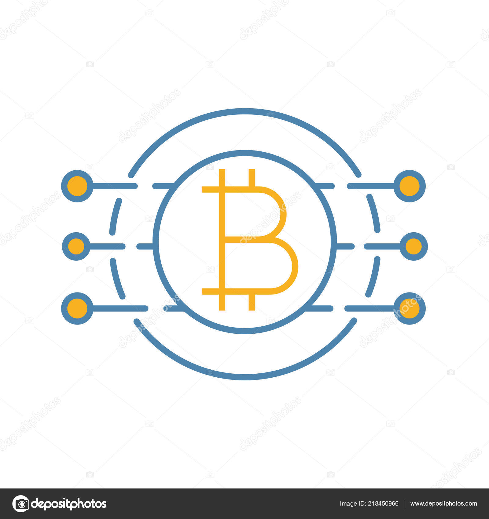 Bitcoin Color Icon Virtual Currency Online Banking Bitcoin Payment - 
