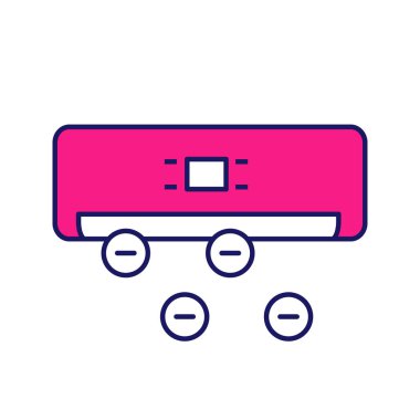 Hava Ionizer renk simgesi. İyonlaşma. İyonları ile Klima. İzole vektör çizim