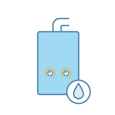 Gaz su ısıtıcı renk simgesi. Su Isıtma. Ev kazan. İzole vektör çizim