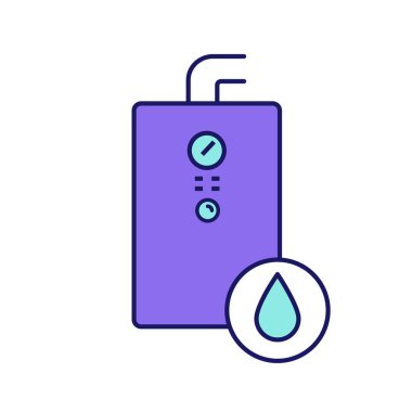 Gaz su ısıtıcı renk simgesi. Su Isıtma. Ev kazan. İzole vektör çizim