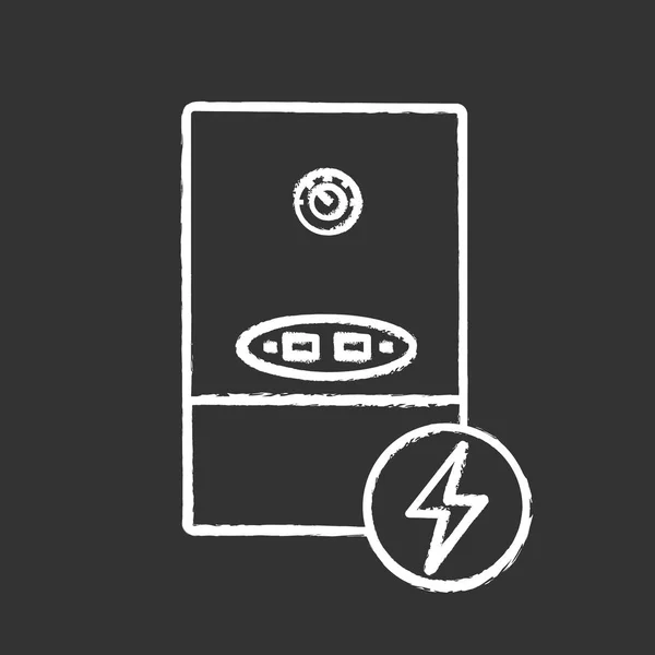 Elektrische Verwarming Ketel Krijt Pictogram Huis Centrale Verwarming Verwarmingssysteem Geïsoleerde — Stockvector