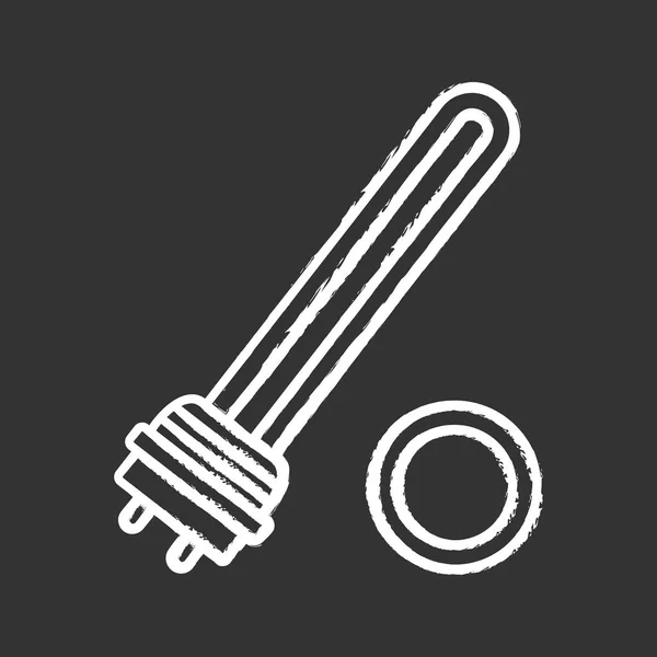 Wasserkocher Element Kreide Symbol Tauchsieder Elektrisches Heizelement Isolierte Vektor Tafel — Stockvektor