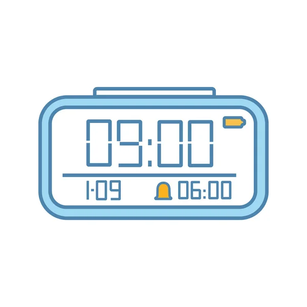 Dijital Çalar Saat Renk Simgesi Elektronik Saat Dijital Alarm Izle — Stok Vektör