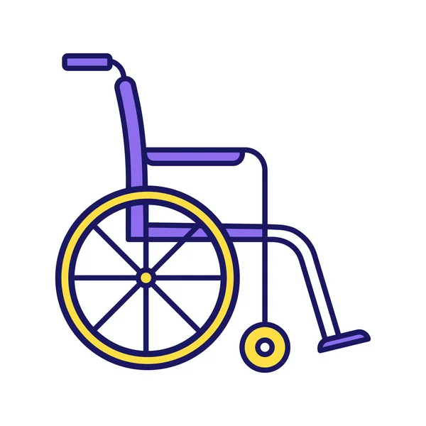 Ícone Cor Cadeira Rodas Cadeira Inválida Cadeira Rodas Deficiência Equipamento — Vetor de Stock