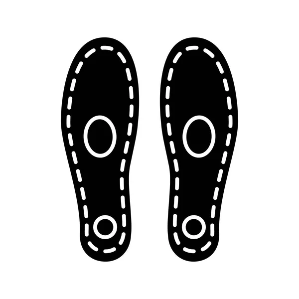 Символ Ортопедической Стельки Опора Арки Ортопедические Стельки Символ Силуэта Прокладки — стоковый вектор