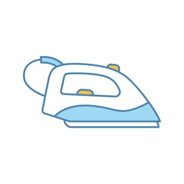 Buharlı ütü renk simgesi. Ev aleti. İzole vektör çizim