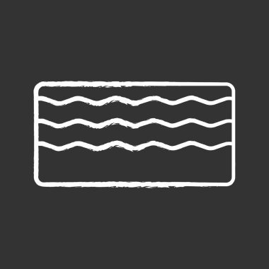 Bellek köpük şilte tebeşir simgesi. Elastik, yumuşak, vücut şekillendirme minder dolgu. İzole vektör kara tahta çizim