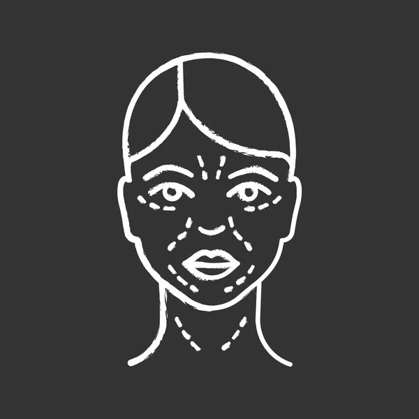 Мимическая Икона Морщин Кожа Лица После Тридцати Лицо Стареет Разметка — стоковый вектор