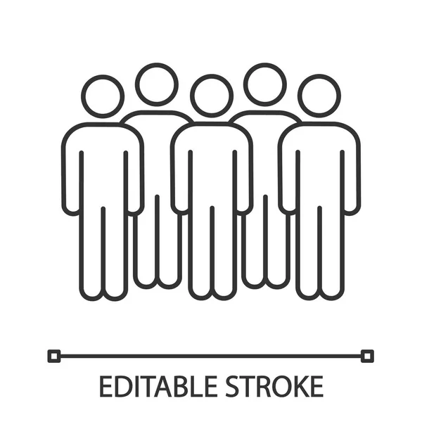 Linjär Mötesikonen Demonstranter Tunn Linje Illustration Grupp Människor Väljarna Väljarna — Stock vektor