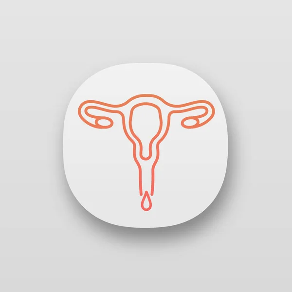 Icona Dell App Mestruazioni Sanguinamento Mestruale Scarico Vaginale Disturbo Della — Vettoriale Stock