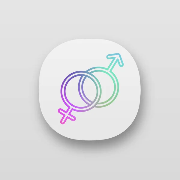 Heterosexuality App Icon Interlocked Male Female Signs Woman Man Gender — Stock Vector