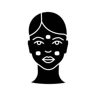 Anestezik krem nörotoksin enjeksiyon glif simgesi. Yüz uyuşturucu krem. Nöro toksin enjeksiyon hazırlık. Cilt nemlendirici. 