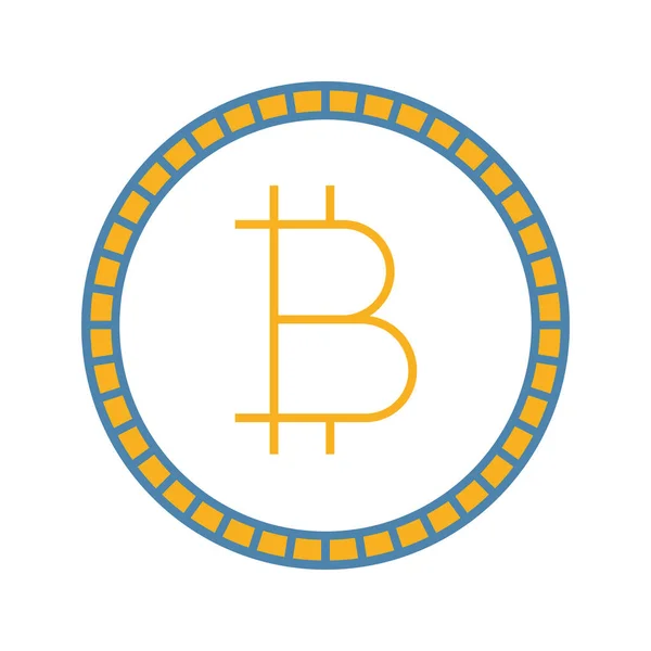 Icône Couleur Bitcoin Crypto Monnaie Monnaie Numérique — Image vectorielle