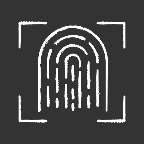 Fingerprint scanning chalk icon. Touch id. Biometric identification.  Fingerprint recognition. Isolated vector chalkboard illustration