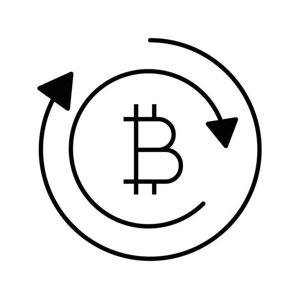 Ícone Glifo Troca Bitcoin Símbolo Silhueta Transação Moeda Digital Mineração —  Vetores de Stock