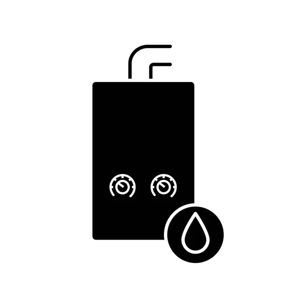 Значок Газового Водонагревателя Отопление Воды Домашний Бойлер Символ Силуэта Негативное — стоковый вектор