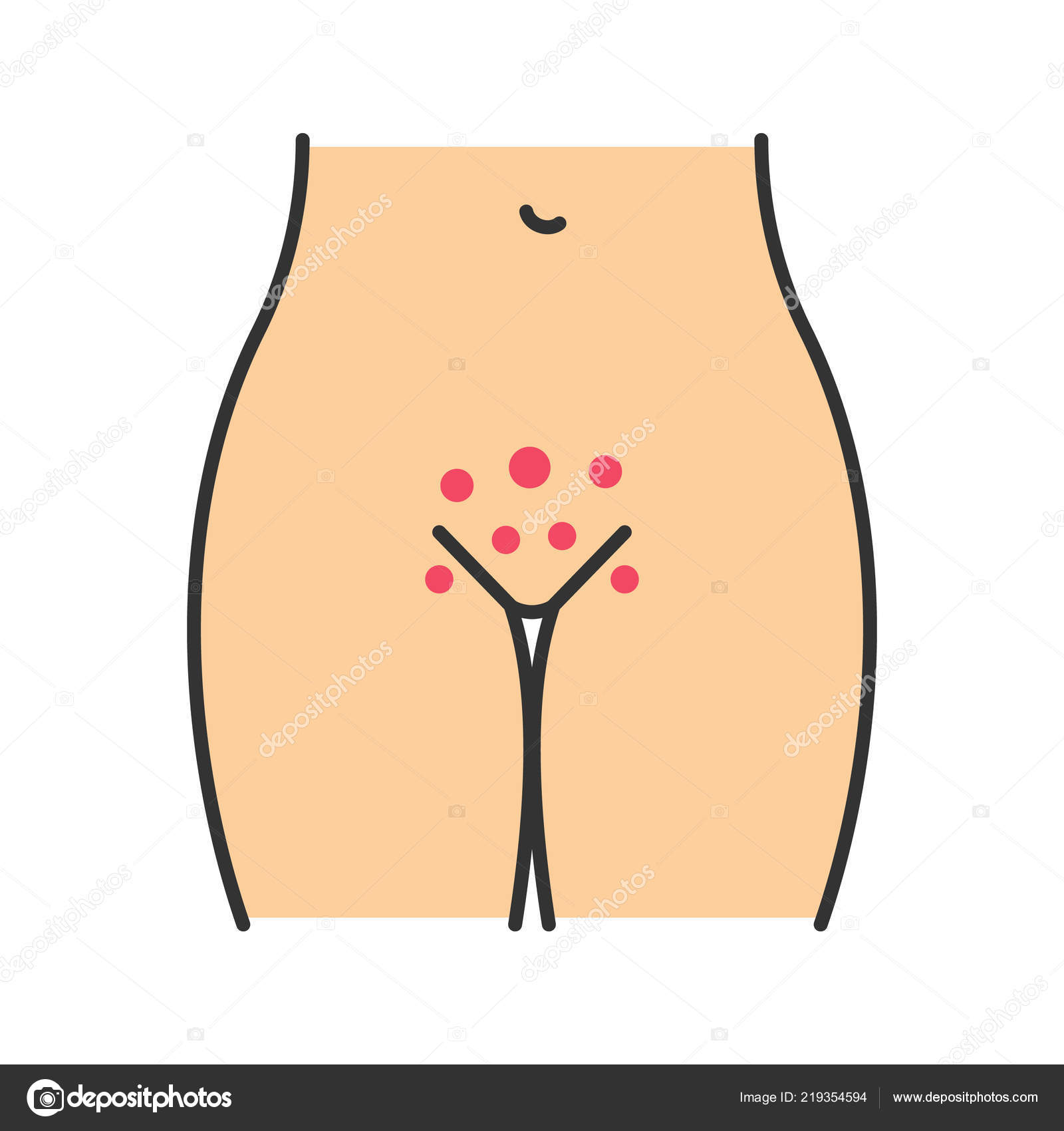 Ícone Cor Erupção Genital Comichão Vaginal Sintoma Doença Venérea  Transtorno imagem vetorial de bsd_studio© 219354594