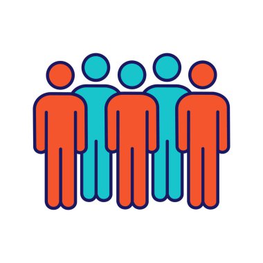 Meeting color icon. Coalition policy. Protesters. Group of people. Voters, electorate. Social and political movement participants. Crowd. Unconventional participation. Isolated vector illustration clipart