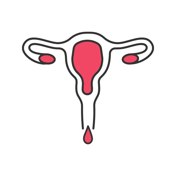 Icono Color Menstruación Sangrado Menstrual Secreción Vaginal — Archivo Imágenes Vectoriales