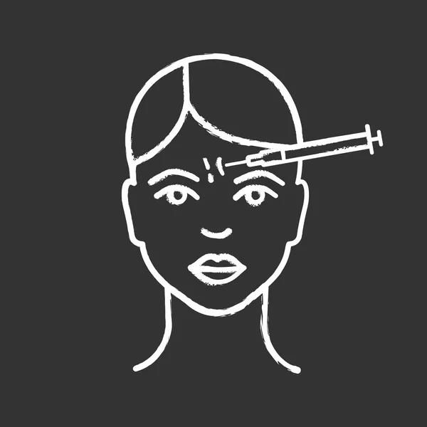 Stirn Neurotoxin Injektion Kreide Symbol Stirnrunzeln Linien Falten Injektion Kosmetischer — Stockvektor