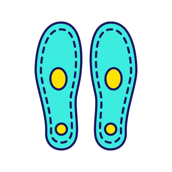 Ortopedik Tabanlık Renk Simgesi Kemer Destek Ortotik Tabanlık Ayakkabı Yastıkları — Stok Vektör