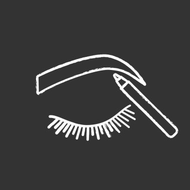 Kaş şekillendirme simgesi tebeşir. Makyaj kalem. Kaşları makyaj. 