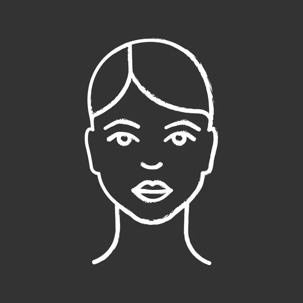 女性の顔のチョークのアイコン 若くて健康な肌 ユーザー プロファイル — ストックベクタ