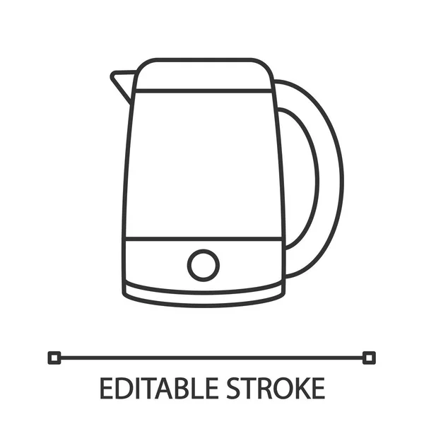 Wasserkocher Lineares Symbol Warmwasserkocher Vorhanden Schmalspur Illustration Küchengerät — Stockvektor