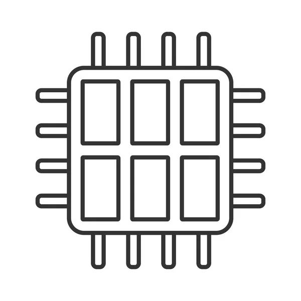 Six Core Processor Linear Icon Hexa Microprocessor Thin Line Illustration — Stock Vector