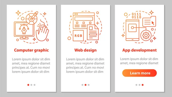 Digital Teknik Onboarding Mobilapp Sida Skärm Med Linjär Begrepp Dator — Stock vektor