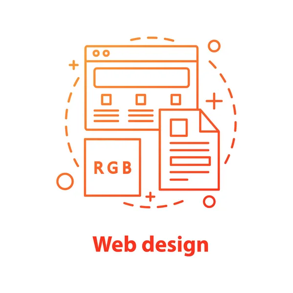Web Design Concept Icon Internet Surfing Idea Thin Line Illustration — Stock Vector