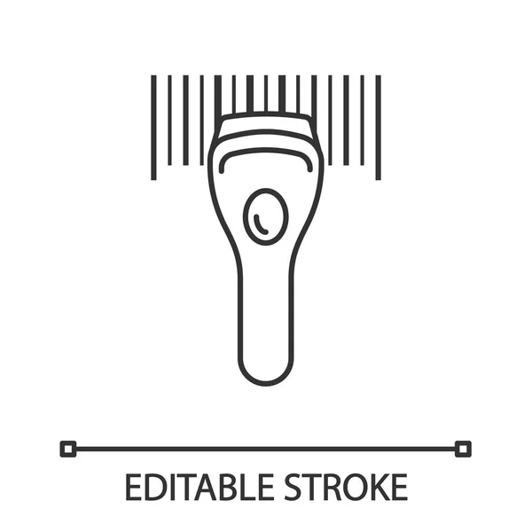 Icono Lineal Escaneo Código Barras Escáner Mano Código Barras Lineal — Vector de stock