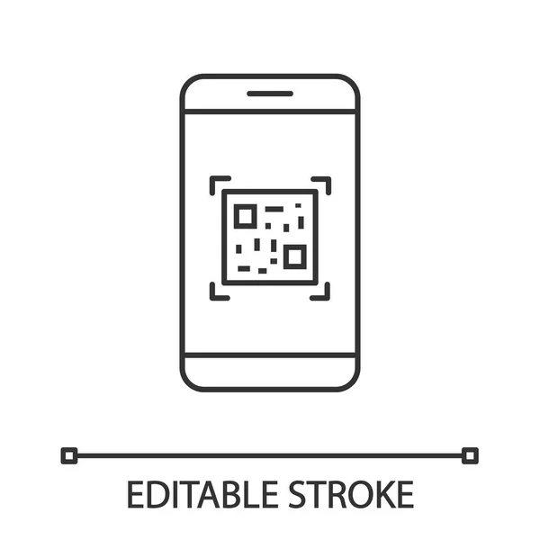 Akıllı Telefon App Doğrusal Simgesi Tarama Kodu Matrix Barkod Tarayıcı — Stok Vektör