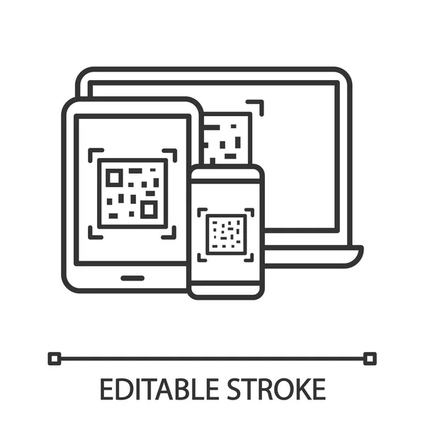 Codes Verschillende Apparaten Lineaire Pictogram Generator Van Streepjescode Van Matrix — Stockvector