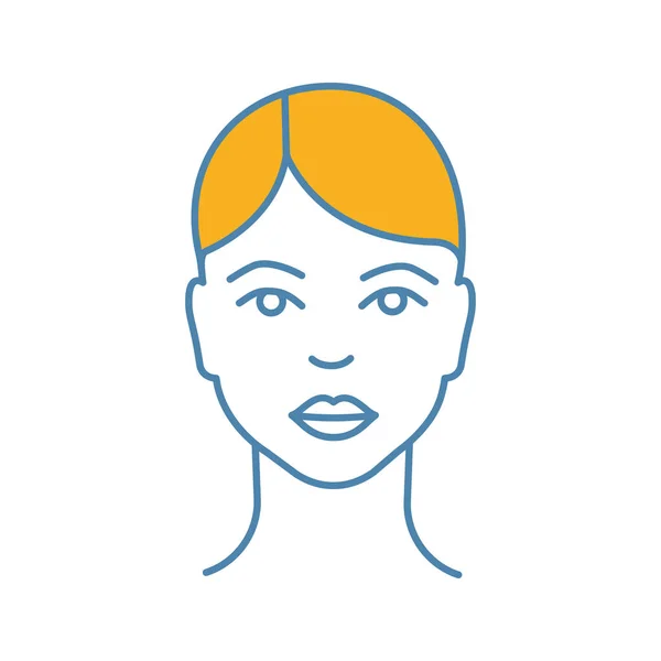 Žena Tvář Barevná Ikona Mladé Zdravé Kůže Paní Profil Uživatele — Stockový vektor