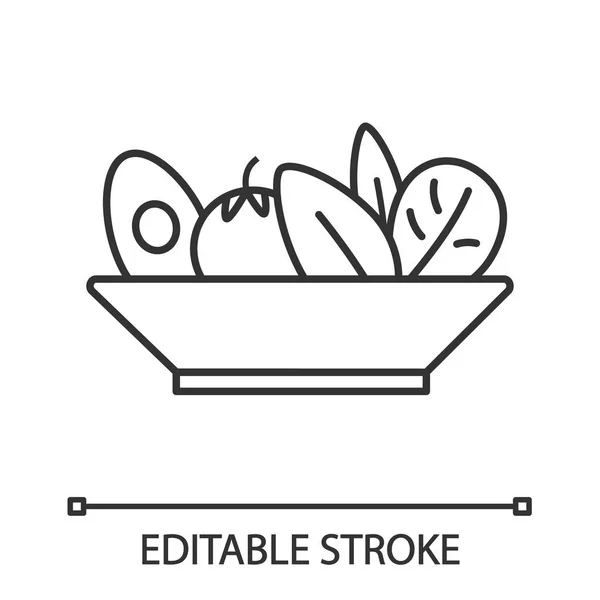 Icône Linéaire Salade Une Alimentation Saine Illustration Fine Nourriture Végétarienne — Image vectorielle