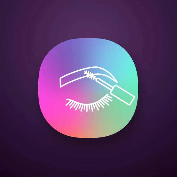 Icône Application Mascara Sourcils Maquillage Des Sourcils Teinte Des Sourcils — Image vectorielle