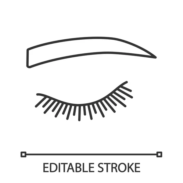 Straight Eyebrow Shape Linear Icon Thin Line Illustration Flat Eyebrows — Stock Vector